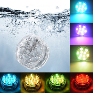 鱼缸花瓶水烟防水灯盘LED潜水灯 10颗LED灯珠带遥控器