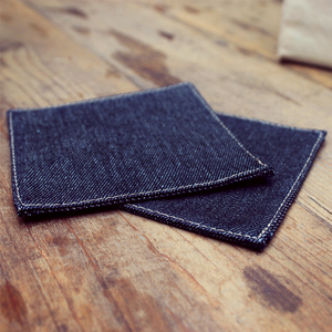 原创手作牛仔杯垫方型隔热茶垫双层加厚餐垫布艺手工茶垫餐桌垫