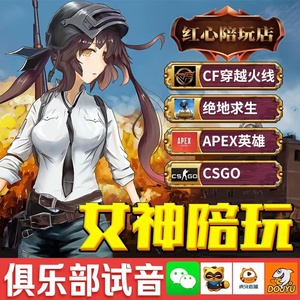 PUBG陪玩CSgo陪练CF上分代练绝地求生吃鸡APEX暗区突围逃离塔科夫