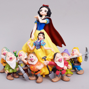 白雪公主和七个小矮人王后王子巫婆生日蛋糕摆件装饰玩具手办公仔