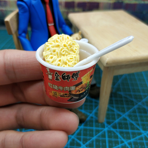 1/12兵人场景配件ob11泡面叉子figma方便面桶shf食玩道具素体模型