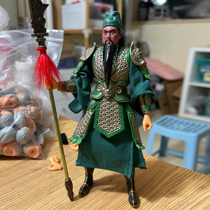 1/12三国关羽演义关云长6寸可动人偶手办模型玩具摆件五虎将兵人