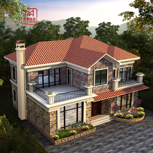 农村自建别墅设计图纸二层经典欧式房屋田园经济全套效果施工图纸