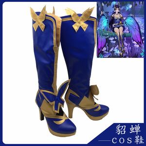 张道宏琼淘宝王者cos鞋子荣耀貂蝉星元金色仲夏夜之梦cosplay鞋子0