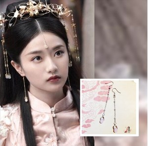 美人兮【朱颜】手作复古风耳饰山寨小萌主孙雪宁耳环汉服民族耳坠