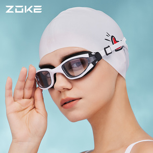 洲克泳镜女士高清防水防雾专业zoke女款近视眼镜成人游泳泳帽泳衣