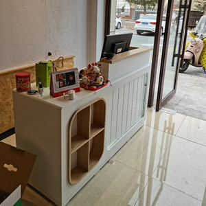 收银台吧台前台服装店奶茶店理发店养生馆接待台轻奢可定制转角