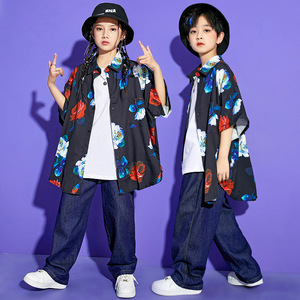 000人付款淘宝98k儿童街舞嘻哈小子演出服装幼儿园野摩托 oh yes男