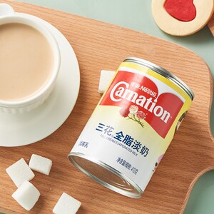 雀巢三花全脂淡奶410g罐装甜品咖啡奶茶店饮品原料新包装新日期