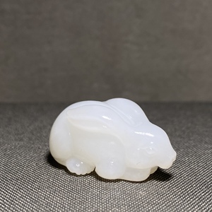 海市蜃楼008淘宝兔子 和田玉白玉籽料挂件吊坠 十二生肖动物小白兔