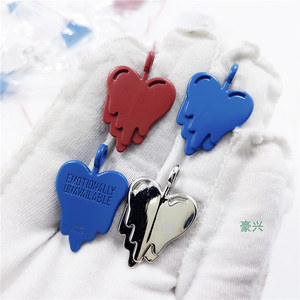 潮牌男女个性嘻哈配饰品 陈老师陈冠希溶解爱心项链吊坠订做