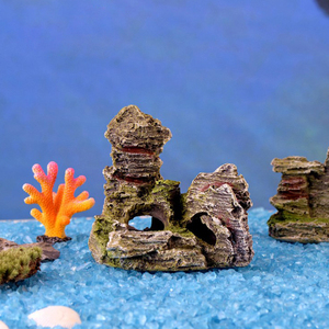 造景假山水族鱼缸鱼虾躲避装饰用品仿真珊瑚装饰微景观diy山摆件