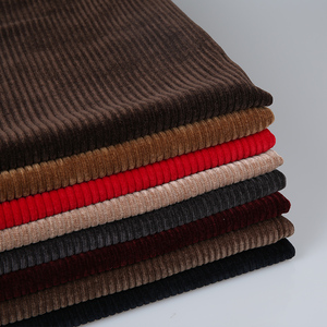 秋冬加厚粗条雪尼尔面料弹力软糯垂感保暖阔脚裤裙套装条绒布面料