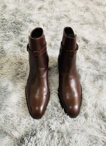 saint laurent slp 圣罗兰 棕褐色 搭扣 切尔西 男 高帮靴子