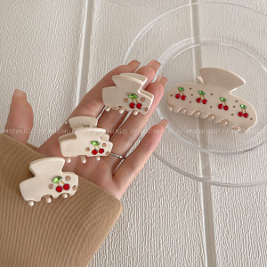 ins风樱桃发夹前额刘海小夹子发卡抓夹女夏季后脑勺鲨鱼夹子头饰