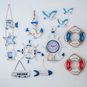 地中海风格装饰舵手船锚幼儿园背景墙海洋风主题环创意墙饰壁挂件