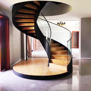 厂家定做旋转楼梯弧形扶手玻璃拉锁定制昆明玻璃栏杆超白玻璃加工