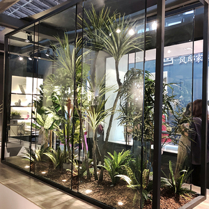 室内橱窗仿真绿植龙血树景观设计 酒店会所商场空间绿化搭配