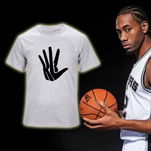 马刺莱昂纳德大手短袖t恤伦纳德圆领印花体恤纯棉篮球半袖训练服