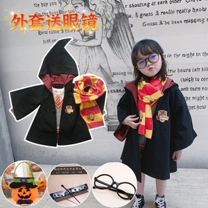 儿童哈利波特魔法长袍宝宝万圣节cosplay服装男女童巫师帽JK套装