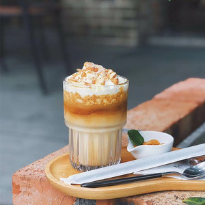 ins咖啡杯 冰拿铁咖啡杯高颜值玻璃杯ins 拉花咖啡杯250ml/350ml