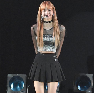 blackpink lisa同款高腰半身裙舞蹈裙演出服网纱背心短裙打歌服