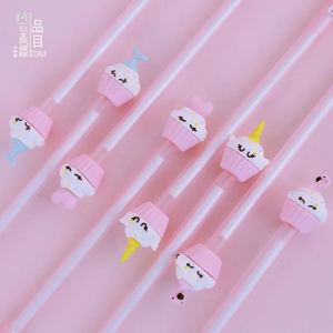 韩国小清新可爱粉色公主风蛋糕中性笔学生用签字笔独角兽火烈鸟笔