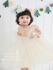 新款女宝宝生日周岁礼服女童公主风萝莉可爱公主裙影楼拍照蓬蓬裙