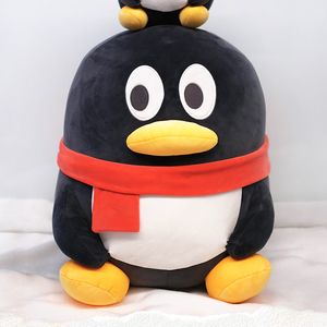 亦佳网购淘宝热卖可爱qq企鹅公仔毛绒玩具宝宝抱睡玩偶小号玩偶布