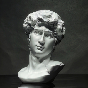北欧文艺简约复古素描头像大卫立体树脂石膏像房间酒柜装饰品摆件