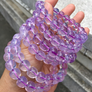天然冰种薰衣草紫水晶手链女纯银学生森系月光石手串助学业1人付款