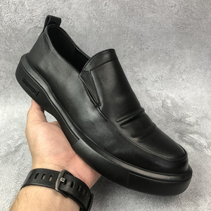 外贸出口尾单大牌清仓男士皮鞋真皮商务休闲软皮软底一脚蹬开车鞋