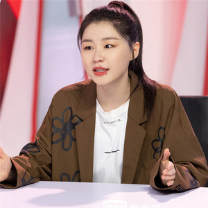 奇异剧本鲨金靖同款花朵印花长袖外套设计感小众西装领休闲上衣女