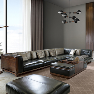 coomo楷模家具c22卡迪沙发正品客厅l型简约现代实木大小户型牛皮