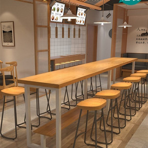咖啡馆奶茶店寿司店成套家具实木吧台商用小桌子日式餐厅桌椅组合