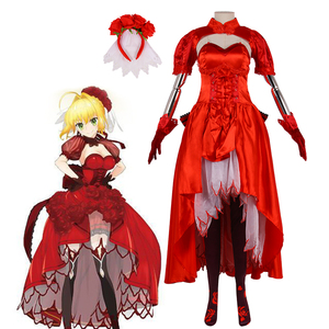 fate grand order红saber暴君吾王 fgo尼禄cos服红礼服