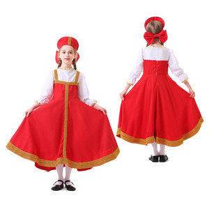 欧美传统服装 俄罗斯女孩连衣裙乌克兰民族 幼稚园团体舞台演出服