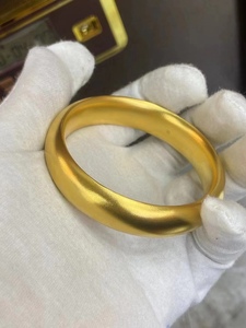 慕壹心珠宝 999足金 泥鳅背实心黄金手镯 宽版15mm 纯金古法金