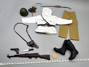 000人付款淘宝1/6兵人衣服 二战东线冬季斯大林格勒阿登棉服绒面冬装