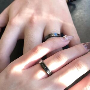 香港代购tiffany蒂芙尼1837黑钛戒指925纯银指环情侣对戒生日礼物