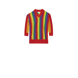 burberry博柏利童装卫衣巴宝莉彩虹条针织毛衣纹秋冬新款套头长袖