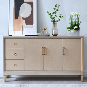 简约现代入户玄关柜实木美式轻奢香槟色客厅过道靠墙1米5储物边柜