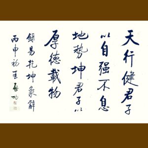 名家启功天行健君子行书书法作品手绘临摹客厅办公室书房装饰字画