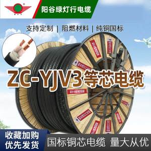 阳谷绿灯行国标三3芯Z-YJV3*10平方充电桩专用电缆线铜芯阻燃纯铜