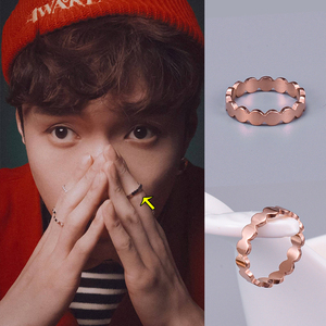 创作人张艺兴同款戒指玫瑰金色花边波浪指关节冷淡风尾戒轻奢指环