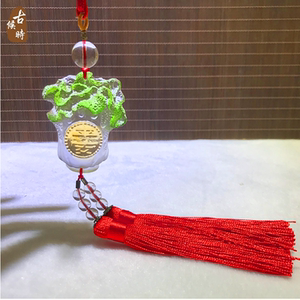 琉璃白菜汽车挂件挂饰车内吊饰招财保平安符高档后视镜装饰品吊坠