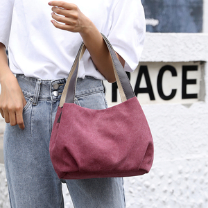 帆布包女包新款简约百搭单肩包韩版休闲手提包时尚女士手拎小布包