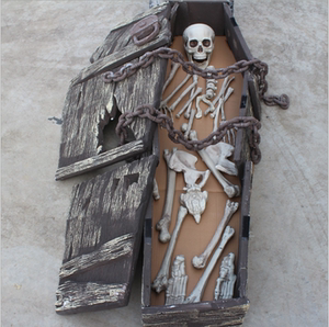 万圣节酒吧密室装饰道具 泡沫仿真棺材 鬼节墓地恐怖装扮立体棺材