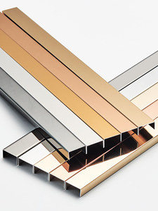 玫瑰金不锈钢u型槽条装饰钛合金收边金属压条黑钛金线条包边吊顶