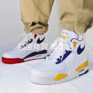 nike flight legacy紫金湖人aj4简版实战运动篮球鞋bq4212 dd8493